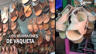 Así se realizan los huaraches de vaqueta