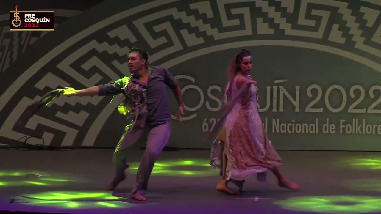 Pre cosquín 2022 Damián Roezgas y Amira Luna pareja estilizada, zamba del que anda solo