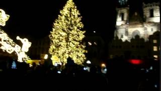 preview picture of video 'Prague -2014 - Rozsvícení vánočního stromu  / The first light of the Christmas Tree / 29.11. 2014'