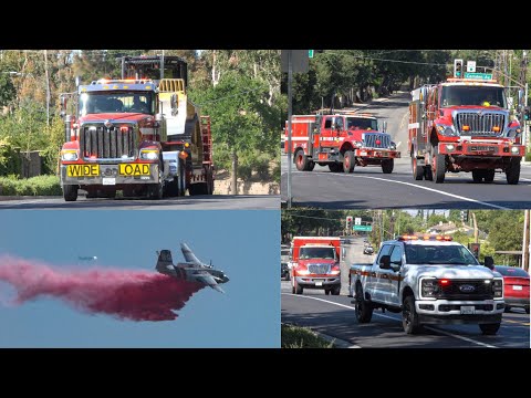 Major Brush Fire Response! Tons of Fire Units, Tankers, and Dozer Responding to a Tier 2 Brush Fire!