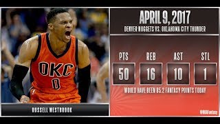 The Game Russell Westbrook got a 50 Pt Triple Double vs Nuggets - Makes History