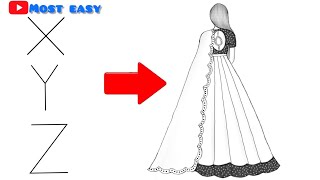 How to draw girl backside drawing | girl wearing lehanga drawing | girl drawing | drawing