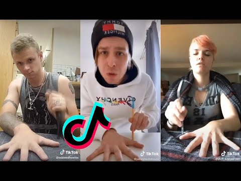 I have all my fingers - Who can make it with a knife ? - Tik Tok Compilation