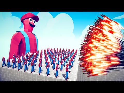 100x MARIO and GIANT MARIO Vs EVERY GODS - Totally Accurate Battle Simulator TABS