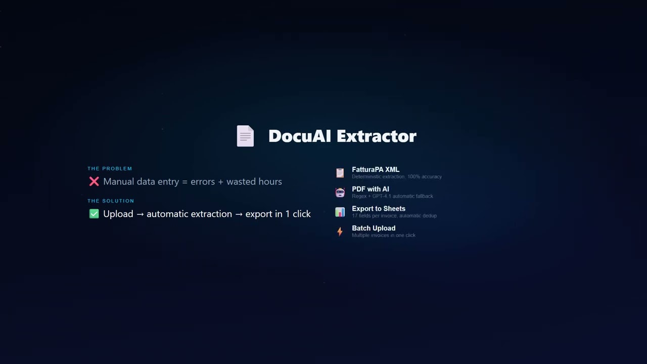 DocuAI Extractor — Demo | AI Invoice Data Extraction from XML & PDF
