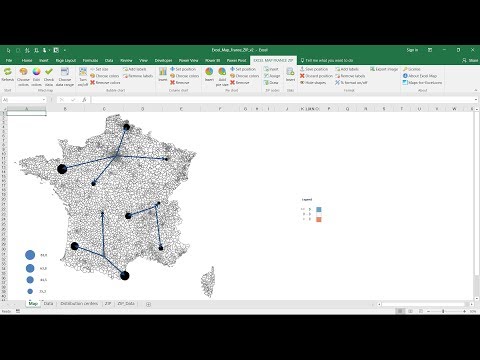 Part of a video titled How to design a flow map for logistics with Excel Map? - YouTube