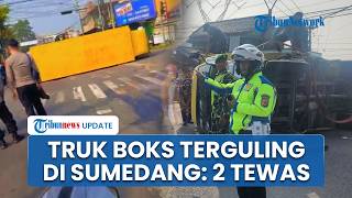 Detik-detik Kecelakaan Maut Truk Boks Terguling di Sumedang, 2 Orang Tewas Tergencet Kendaraan