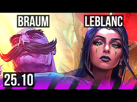 BRAUM & Lucian vs LEBLANC & Caitlyn (SUP) | KR Master | 25.10