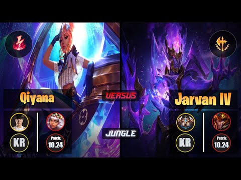 Haru QIYANA (Jungle) [Electrocute] VS JARVAN IV - Challenger KR Patch 10.24