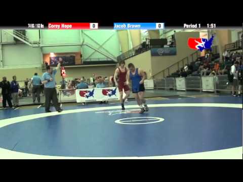 University Nat`ls GR 74 KG / 163 lbs: Corey Hope vs. Jacob Brown