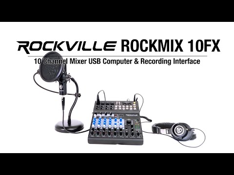 Rockville ROCKMIX 10FX 10 Chan Mixer USB Computer Recording Interface+Effects image 12