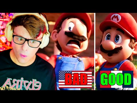 REACTING to MARIO BROS MOVIE in DIFFERENT LANGUAGES