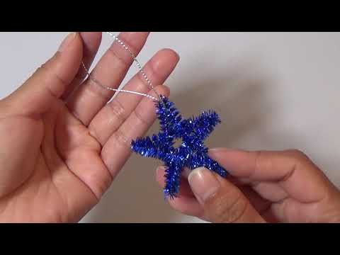 Estrella de navidad con limpiapipas / sin pegamento