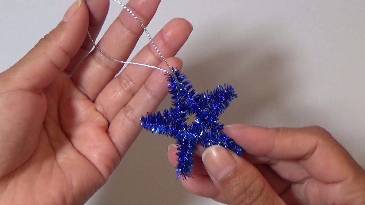 Estrella de navidad con limpiapipas / sin pegamento