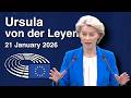 Ursula Von Der Leyen 21 01 2026 European Parliament Plenary