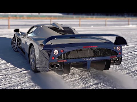 Maserati MC12 goes for a joyride in the SNOW | Feat. Start Up, Accelerations & More!