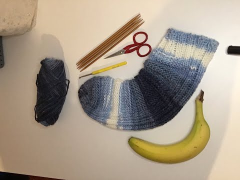 Bananensocken  Socken stricken ohne Ferse - Strickanleitung