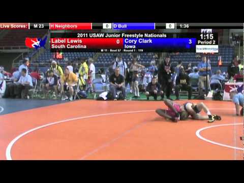 Junior Freestyle 119 - Cory Clark (IA) vs. Label Lewis (SC)