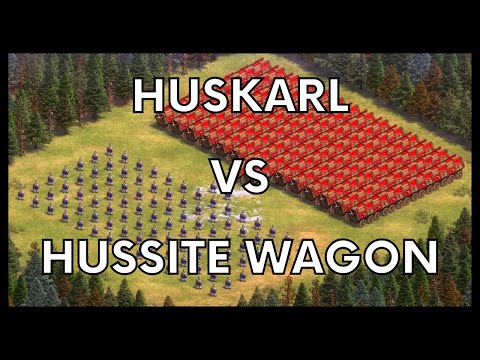 AGE OF EMPIRES II: 100 ELITE HUSKARL VS 100 ELITE HUSSITE WAGONS