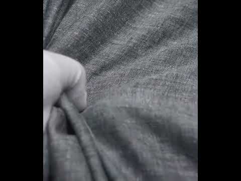 Plain Grey Khadi Cotton 107 GSM Handwoven Fabric — video