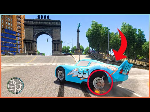 Crazy Rayo Lightning McQueen Car Crash Testing Ep.2 - GTA 4