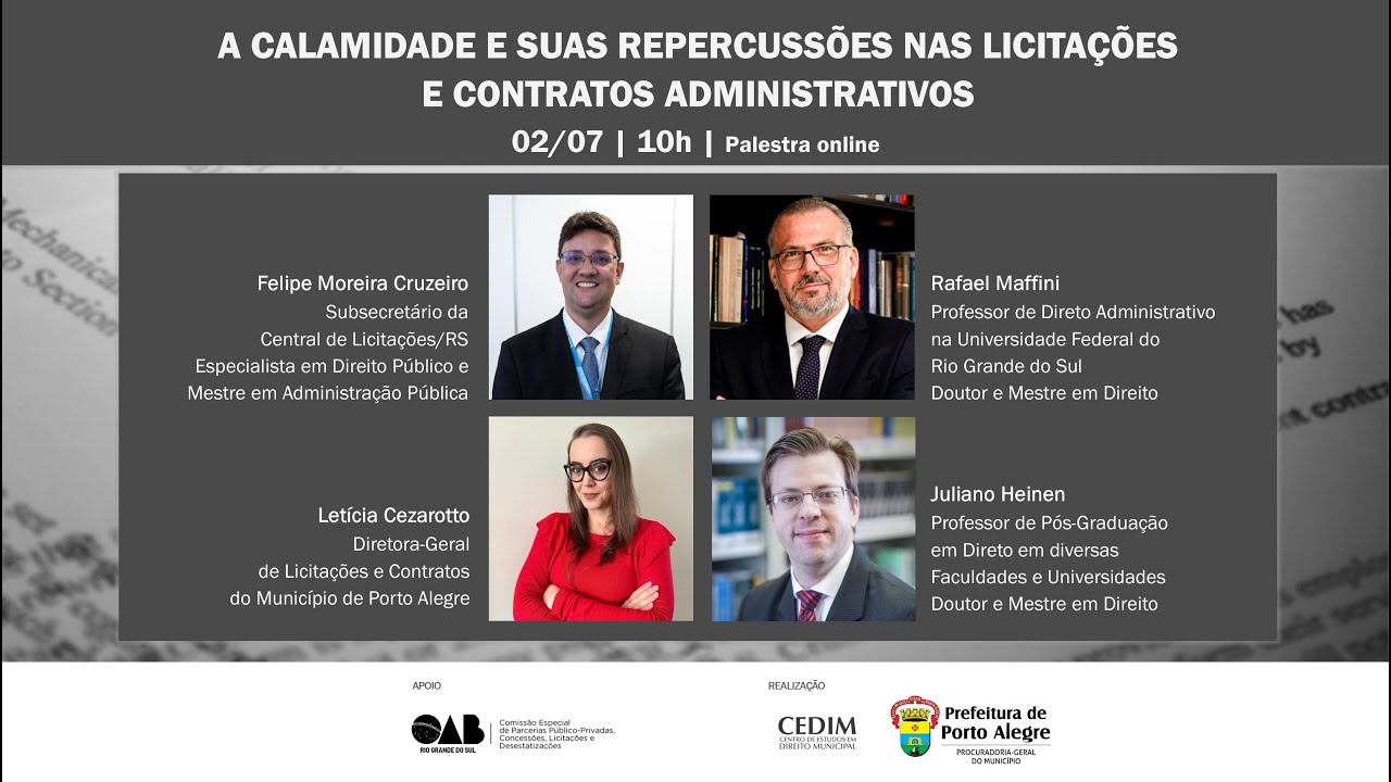 A CALAMIDADE E SUAS REPERCUSSÕES NAS LICITAÇÕES E CONTRATOS ADMINISTRATIVOS