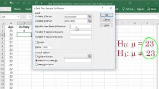 Hypothesis z-test for One Sample Mean using Excel’s Data Analysis