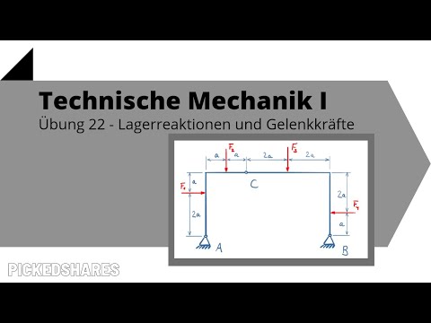 Engineering mechanics 1, Exercise 22, Bearing loads and joint forces