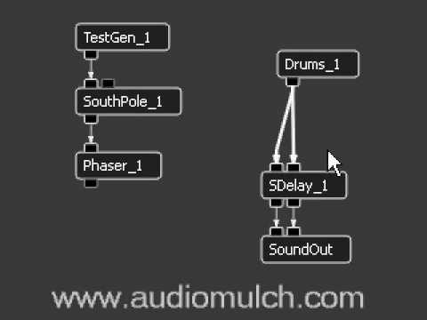 AudioMulch 2.0 Patcher Screencast - inserting and reconnecting