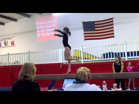 Hannah's Level 5 Beam Routine   Score:  9.600