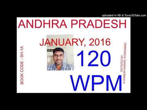 ANDHRA PRADESH's SHORTHAND ENGLISH  DICTATION OF JANUARY, 2016 @ 120 WPM (BOOK CODE SH-1A)