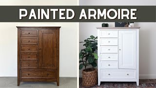 Painted Armoire | How to Paint Furniture White