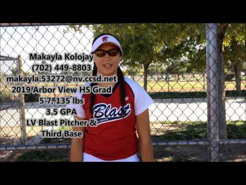 Makayla Kolojay '19 softball skills video