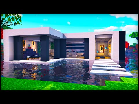 Minecraft: Water Modern House | How to build a Cool Modern House on Water Tutorial