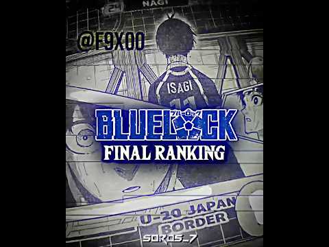 BLUE LOCK FINAL RANKING 🔥 | BLUE LOCK EDIT 🐐🔥 #anime #youtubeshorts #bluelock