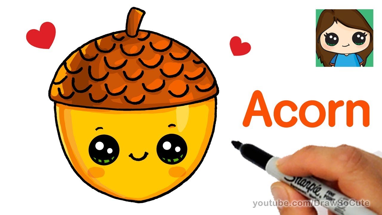 How To Draw A Cute Acorn Easy The simplest candy dispenser is a bowl set out for kids to grab candy from. how to draw a cute acorn easy