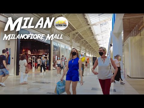 CENTRO COMMERCIALE MILANOFIORI | Passeio a pé pelo shopping | Milão, Itália [4k-UHD]