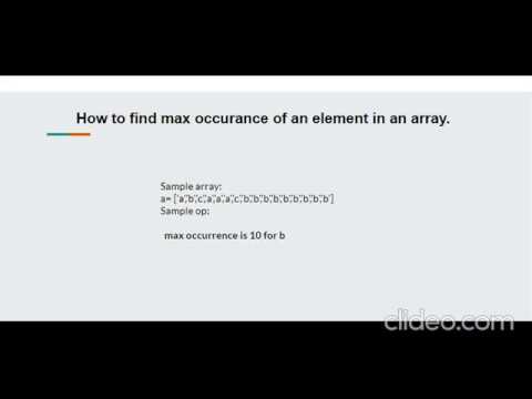 Python Find Max Occurrence In An Array