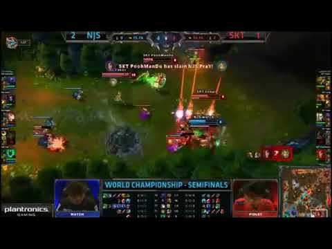 NJS Expession Jax VS SKT T1 Impact Renekton Game 4 Semifinal Highlights   S3 World HQ