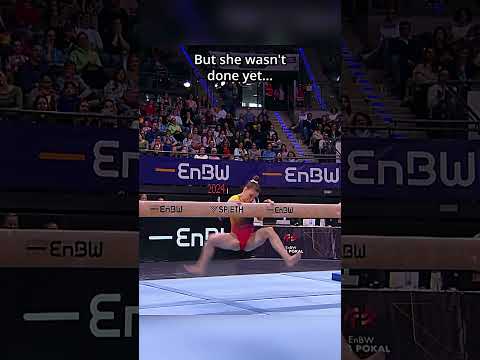 She shut them right up💀 #gymnastics #fall #save #beam #judge #reaction #sports