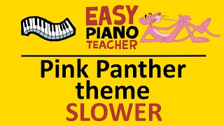 EASY piano songs: How to play Pink Panther theme (Henry Mancini) SLOW keyboard tutorial note-by-note