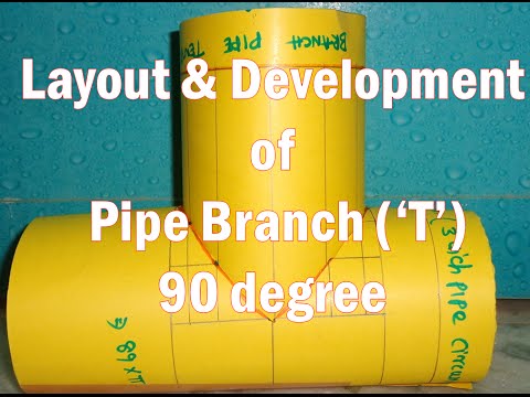 Layout and Development of Pipe Branch 90 degree