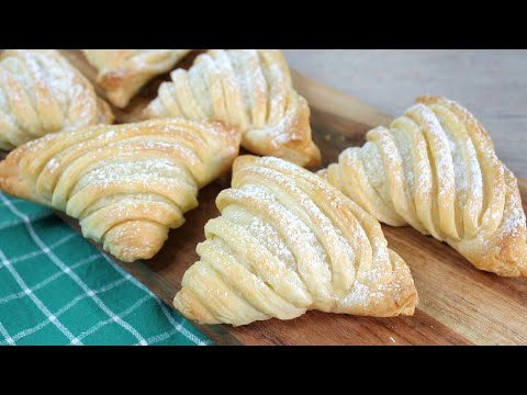 Puff pastry apple turnovers, delicious and easy to make 🤗
