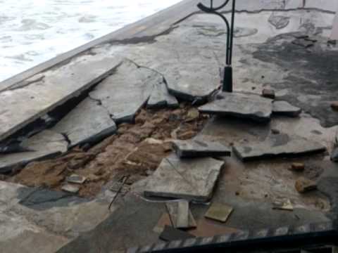 Socavón malecón Zarautz temporal olas 4-3-2014