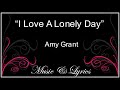 Lyrics - Amy Grant - I Love A Lonely Day
