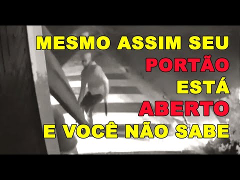 Arrombamento de portão de garagem com trava elétrica comum