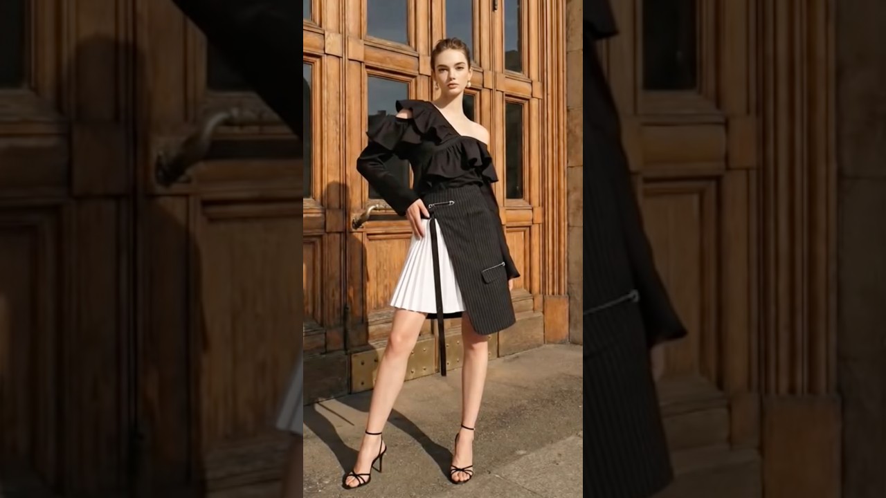 V-neck ruffle long-sleeve blouse #pdfpattern #diy #sewing