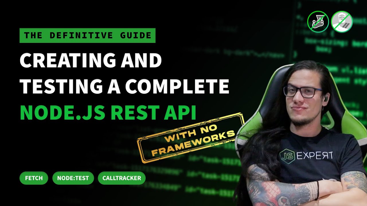 Node.js in 2022 || Creating & Testing a Complete Node.js Rest API || No Framework || Erick Wendel