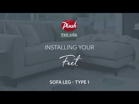 Part of a video titled How to Install Sofa Legs - Type 1 - YouTube