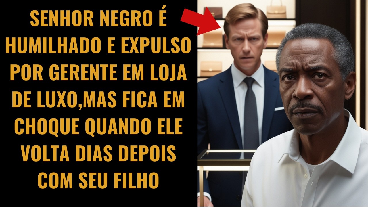 SENHOR NEGRO HUMILHADO EXPULSO POR GERENTE EM LOJA DE LUXO, VOLTA A LOJA E DEIXA GERENTE EM CHOQUE